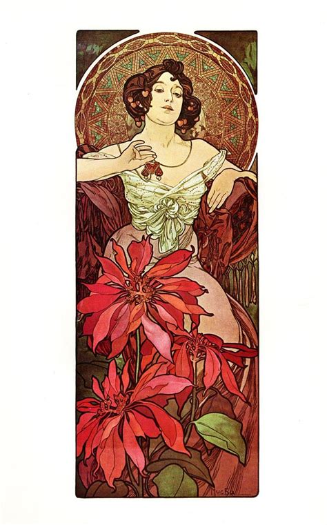 Alphonse Mucha Authentic Vintage Art Nouveau Print Rubis Etsy Uk