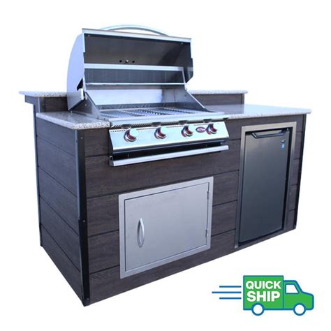 Cal Flame 4 Burner 6 Ft Synthetic Wood And Granite Bbq Grill Island