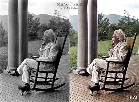 Mark Twain 1906 Colorized Mark Twain In A Rocking Chair O Flickr