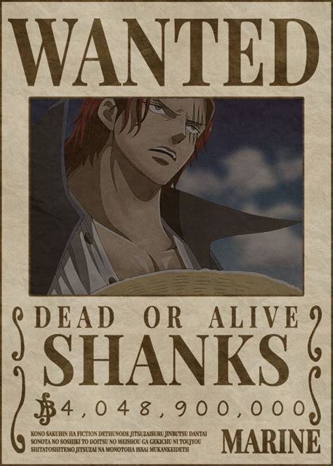 Tons of awesome one piece shanks wallpapers to download for free. 'Shanks Wanted Poster' Poster Print by Melvina Poole ...