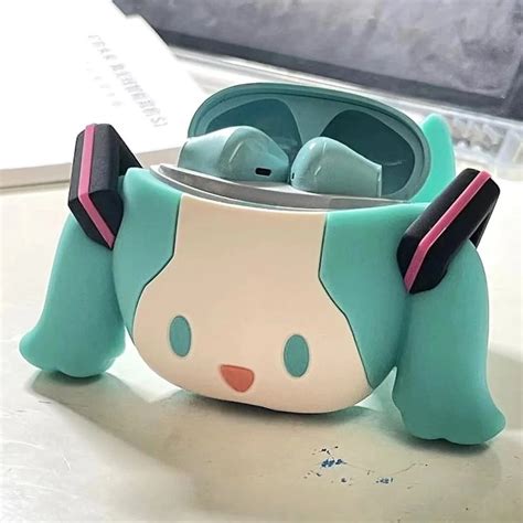 Hatsune Miku Cosplay Headphone Bluetooth 50 Wireless Earbuds Headset