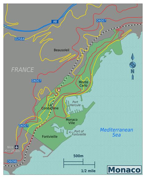 You can find all of the information available about the measures taken in the principality of monaco to limit the spread of the virus and recommendations for your health and daily life. Large map of Monaco with roads | Monaco | Europe ...