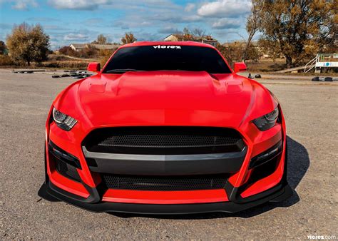 Vicrez Gt500 Style Front Bumper Cover Vz101816 Ford Mustang 2015 2017