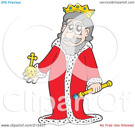 Royalty Free Rf Clipart Illustration Of A Royal King In A Red Robe By