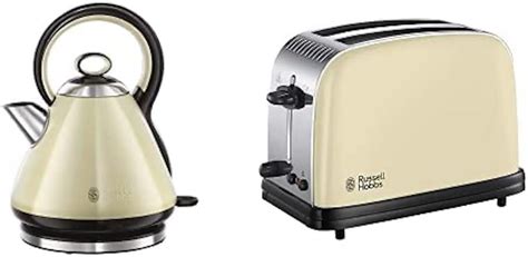 Russell Hobbs 26411 Traditional Kettle And 23334 2 Slice Toaster Cream