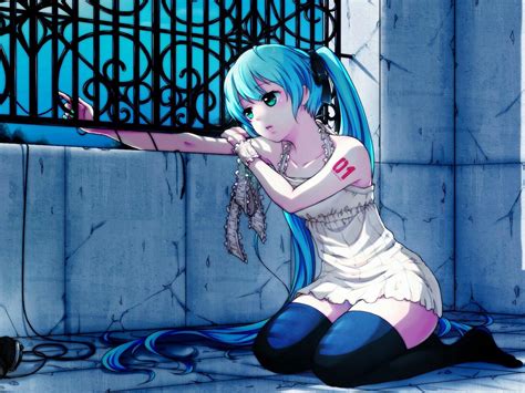 Anime Wallpapers Sad Girl Near Window Anime Girl Blue