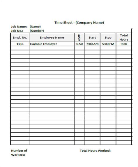 Free 45 Timesheet Templates In Ms Words Apple Pages