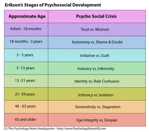 Eriksons Stages Of Psychosocial Development The Psychology Notes