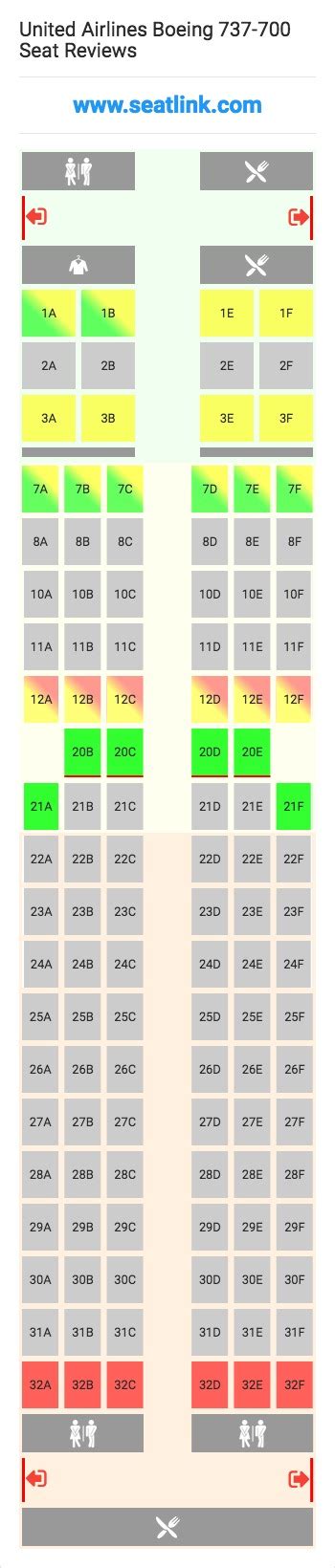 United Airlines Boeing 737 700 Seating Chart Updated July 2022 Seatlink