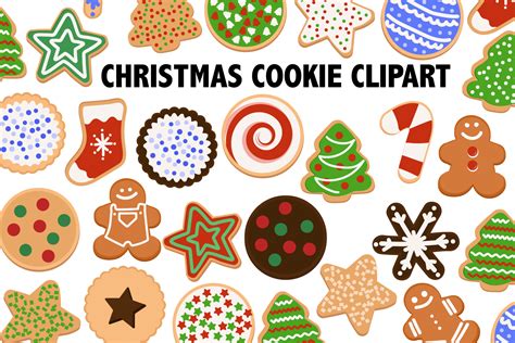 Christmas Cookie Clipart 240381 Illustrations Design Bundles