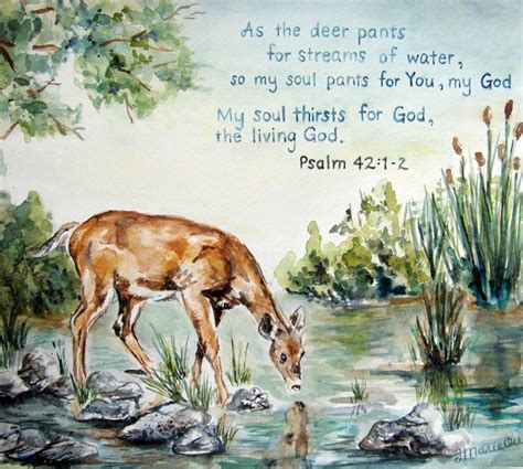 Bible Verse Archival Art Print Psalm 42 As By Jenniferoupaintings