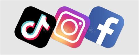 Facebook Instagram Twitter And Tiktok Logo Vector Imagesee