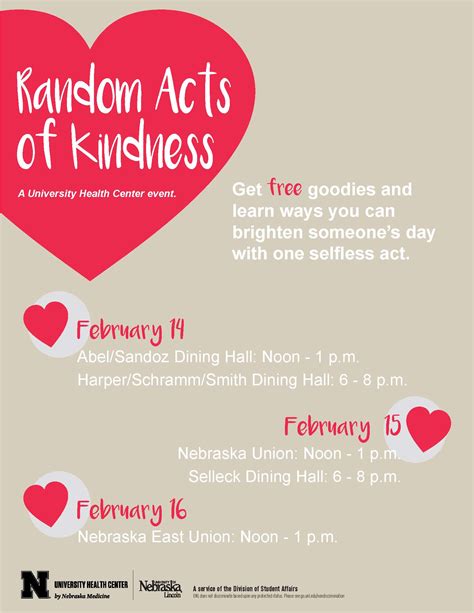 Random Acts Of Kindness Event Announce University Of Nebraska Lincoln