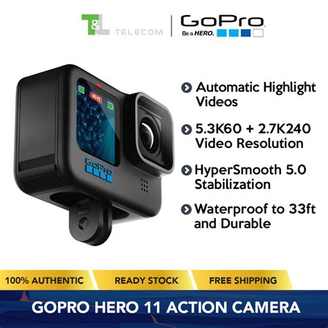 Gopro Hero 11 Action Camera Black Hypersmooth Stabilization