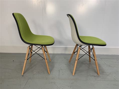 Rrp £1200 Superb Pair Of Vitra Eames Dsw Chairs In Pastel Green