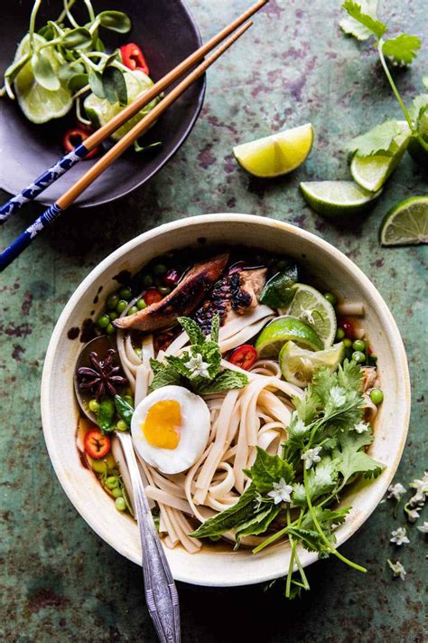 Add the onions, ginger, salt, fish sauce, rock sugar, coriander seeds, cloves, and cilantro and cook, uncovered, for 25 minutes, adjusting the heat if needed to maintain a gentle simmer. Springtime Chicken Noodle Pho. - Half Baked Harvest