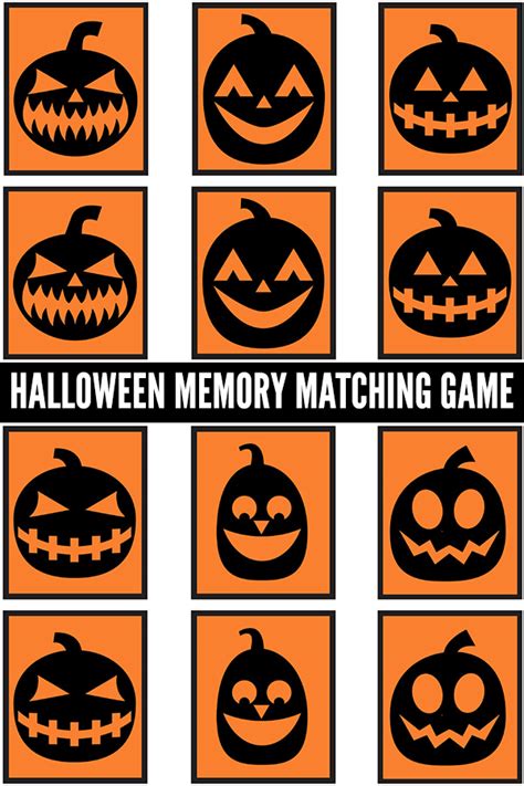 Halloween Pumpkins Matching Cards Develop Visual Discrimination Skills