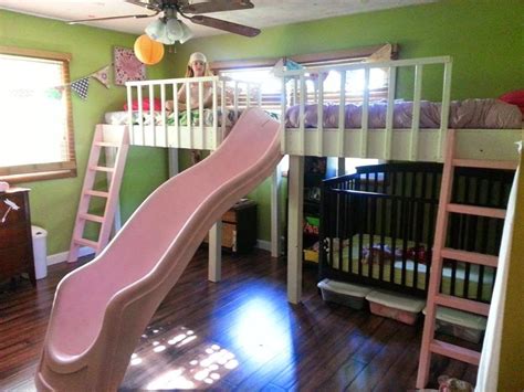 The loft bed can just be one of practical style, or it can have a number of camp loft bed with curtain. double loft bed diy kids slide | Girls loft bed, Kids loft ...