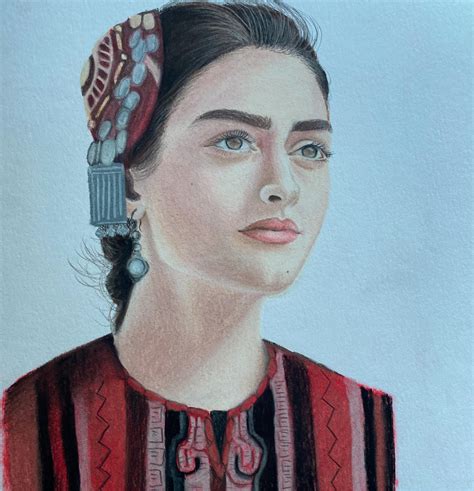 Oil Pastel Realistic Drawing Of Esra Bilgiç Rpainting