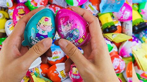 Open New Kinder Joy Surprise Eggs Asmr Satisfying Video A Lot Of Candy Toys Youtube