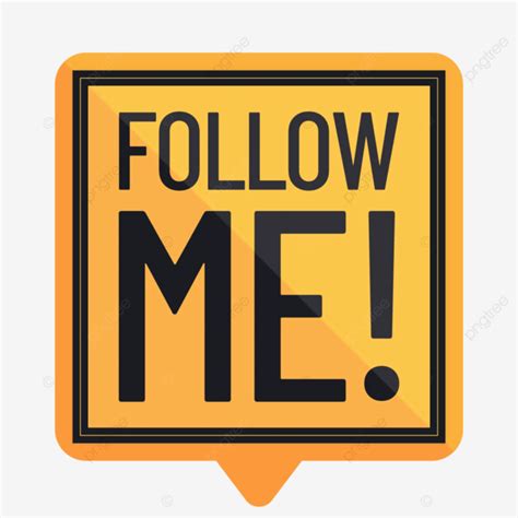 Yellow Follow Me Banner Vector Yellow Follow Me Png And Vector With