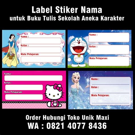 Sticker Nama Buku Sekolah Ada Cara Mudah Untuk Mencetak Nama Anak