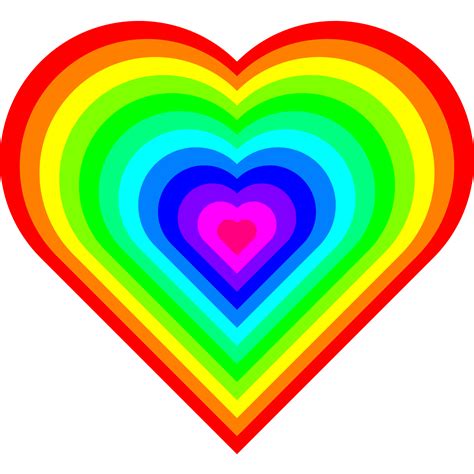 Rainbow Hearts Inside Heart Png