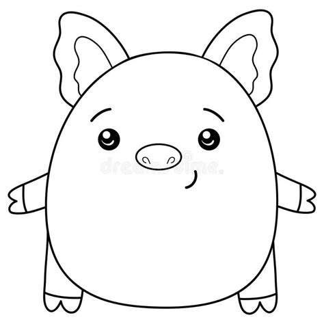 Children And Adults Coloring Bookpage A Cute Kawaii Pig Image For