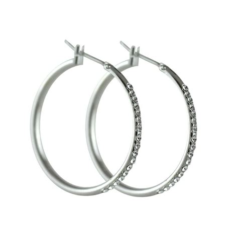 Gems Fems Round Hoop Earrings Made With Swarovski Crystals Best Silver Hoops For Women Drop