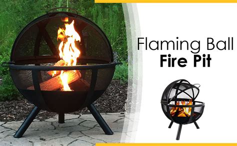 Sunnydaze Flaming Ball Fire Pit Outdoor 30 Inch Round Wood Burning