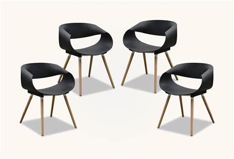 Modern Black Kitchen Chairs Unique Bucket Seat With Wood Legs And Arms