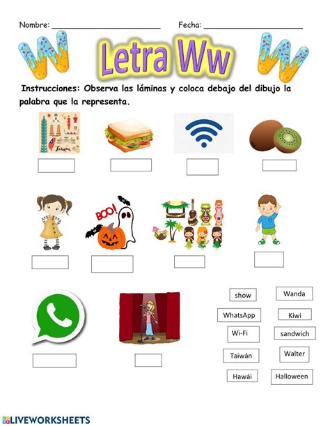 Letra W W Worksheet Teachers School Subjects Workbook