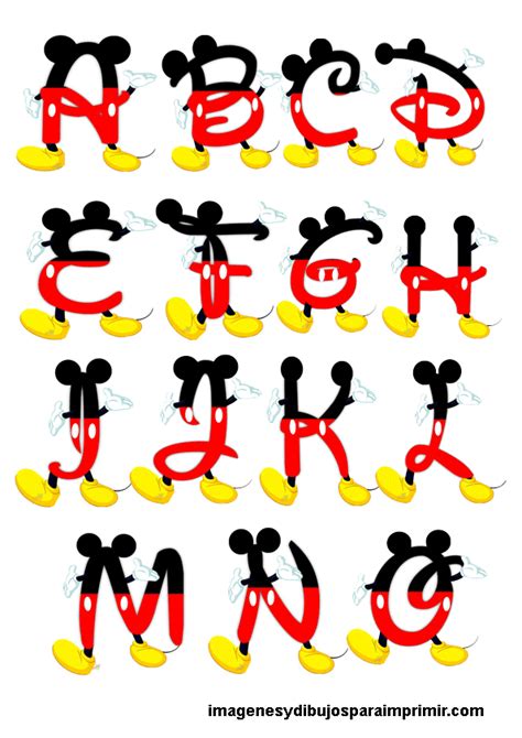 Abecedario De Mickey Mouse Imagenes Y Dibujos Para Imprimir
