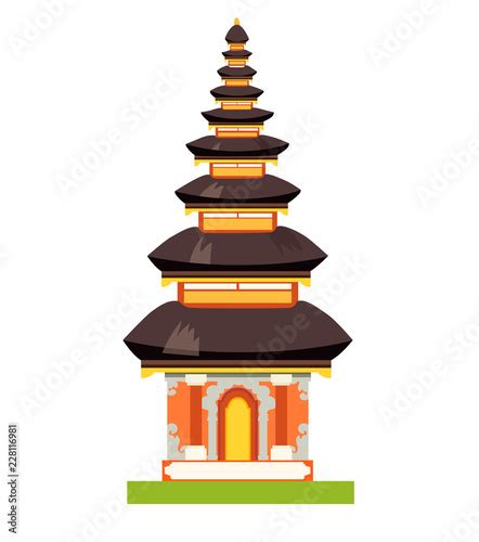 Balinese Ethnic Temple Vector Illustration National Indonesian Style