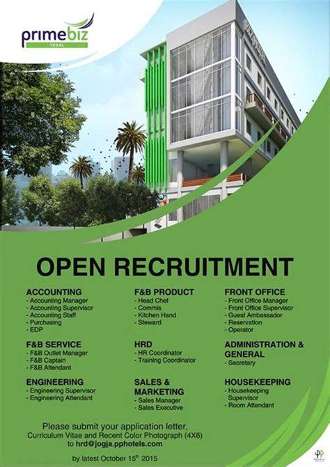 Mulai dari kualifikasi, ketatnya persaingan dan tenaga kerja yang tersedia. Lowongan Kerja PrimeBiz Hotel Tegal | infotegal
