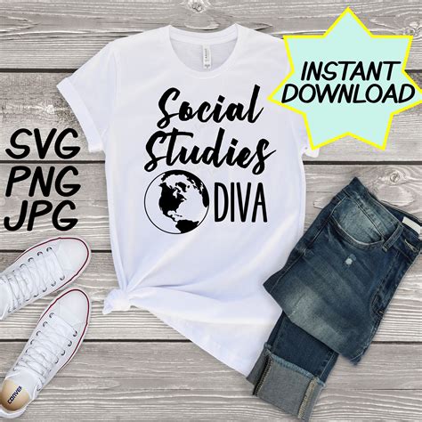 Social Studies Diva Svg Cut File Png Jpeg Teacher Shirts Etsy