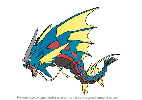When it mega evolves, gyarados becomes bulkier. Learn How to Draw Mega Gyarados from Pokemon (Pokemon ...