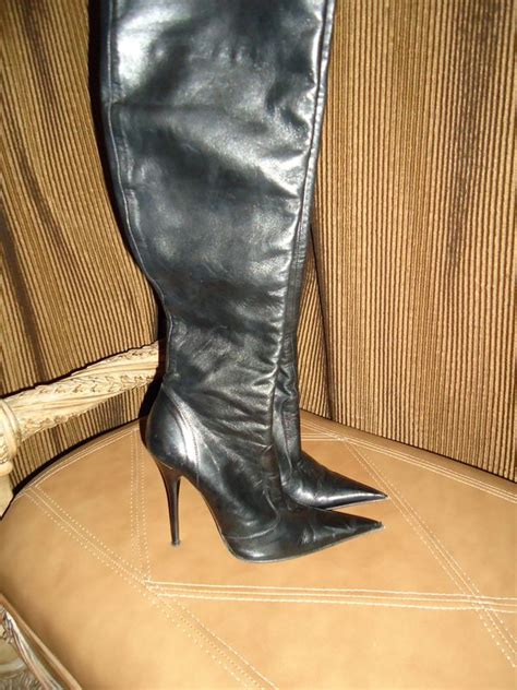 Ebay Leather A Deal On Sexy Stiletto Italian Black Leather Thigh Boots