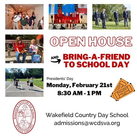 Open House And Bring A Friend To School Day At Wakefield Country Day