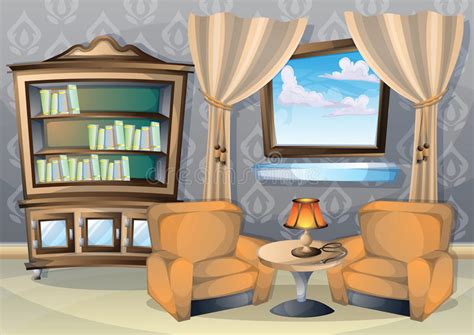 This is my first work in progress video. Cartoon Vector Illustration Interior Living Room Stock ...