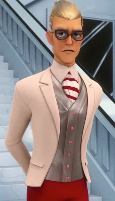 An Animated Man In A Suit And Tie Standing Next To Stairs With His