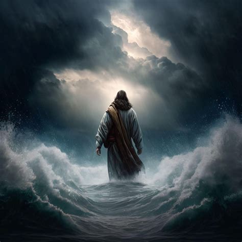 Jesus Walking On The Water During The Storm Canvas Print Etsy