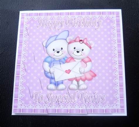A wide variety of twin card options are available to you, such as material, use, and occasion. To Special Twins Teddies Birthday Card - boys, girls or boy & girl | eBay