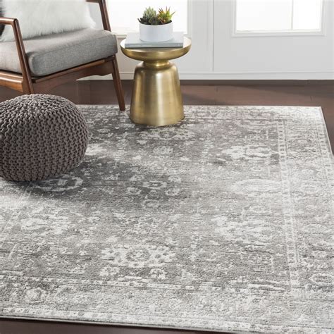 Distressed Light Gray White Soft Area Rug Modern Rugs And Decor