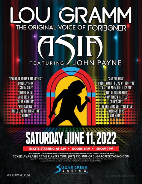 Lou Gramm And Asia Featuring John Payne Live In Hinton Ok Asia