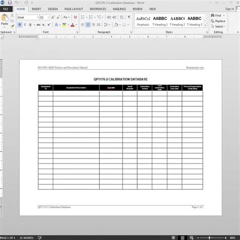 Printable Calibration Certificate Template Excel Ppt In 2021