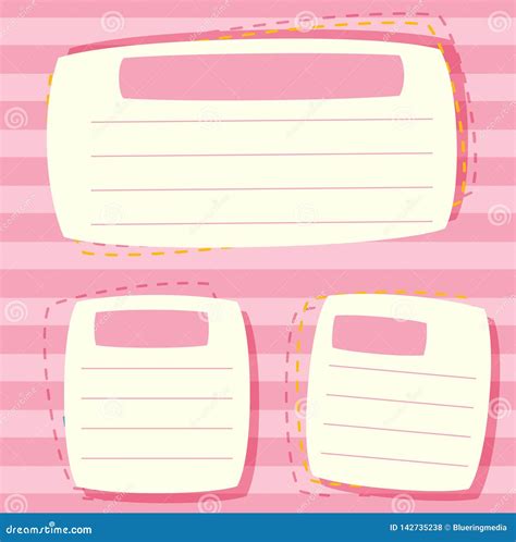 A Pink Blank Note Stock Vector Illustration Of Note 142735238