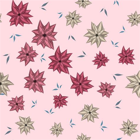 Seamless Vector Pattern Of Small Romantic Colorful Spring Flowers