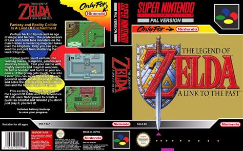 Zelda A Link To The Past Universal Game Snes Box Art Case Insert