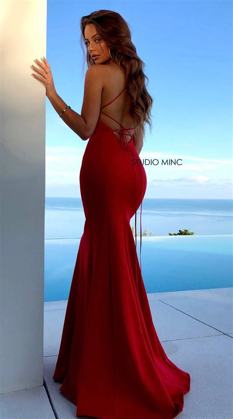 Red I Bodycon Prom Dresses Tight Prom Dresses Backless Prom Dresses